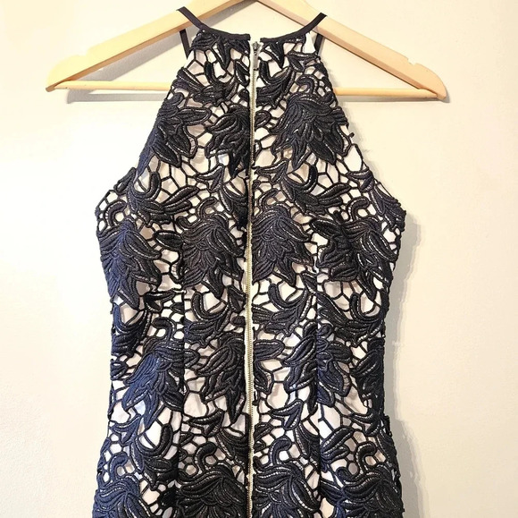 Keepsake The Label True Love Floral Halter Lace Black Cocktail Midi Dress Sz XS. - Picture 12 of 16